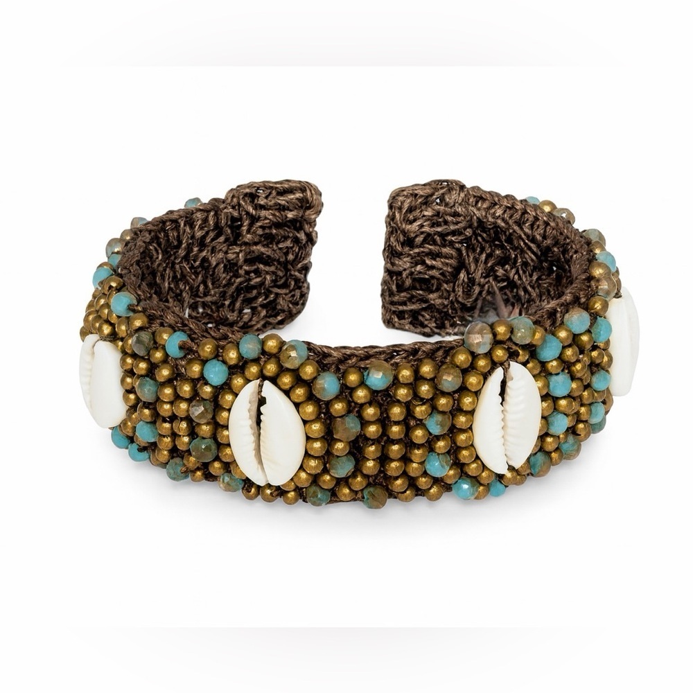 ⚜️ Handcrafted Beaded Bracelet with Shell Accents - Picture 1 of 11
